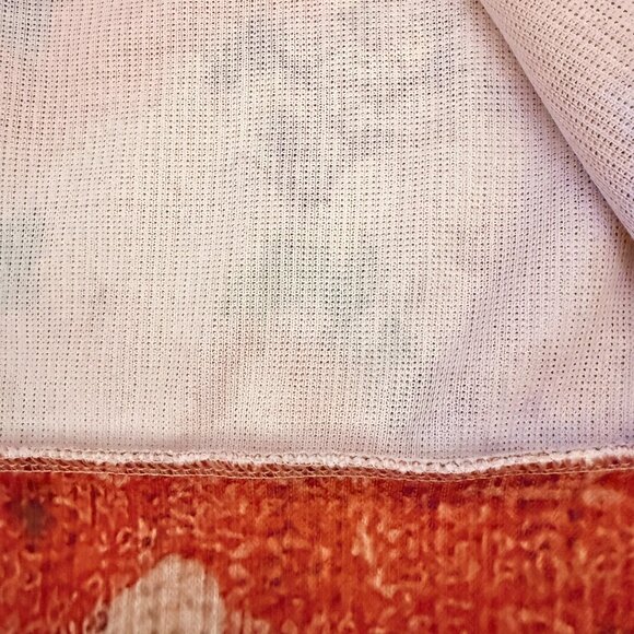 Floral Cardigan Size L Pink Orange Butterfly Garden Button Front Layer Top - Picture 10 of 11